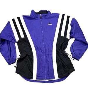 Vintage Adidas Jacket Men's Small Purple Colorblock Mesh Lined Windbreaker 90s